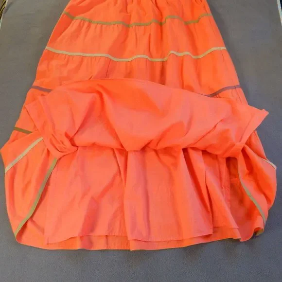 Talbots Skirt Medium W32 Pink Cotton Full Lined Maxi Spring Easter Career Office - Picture 8 of 8